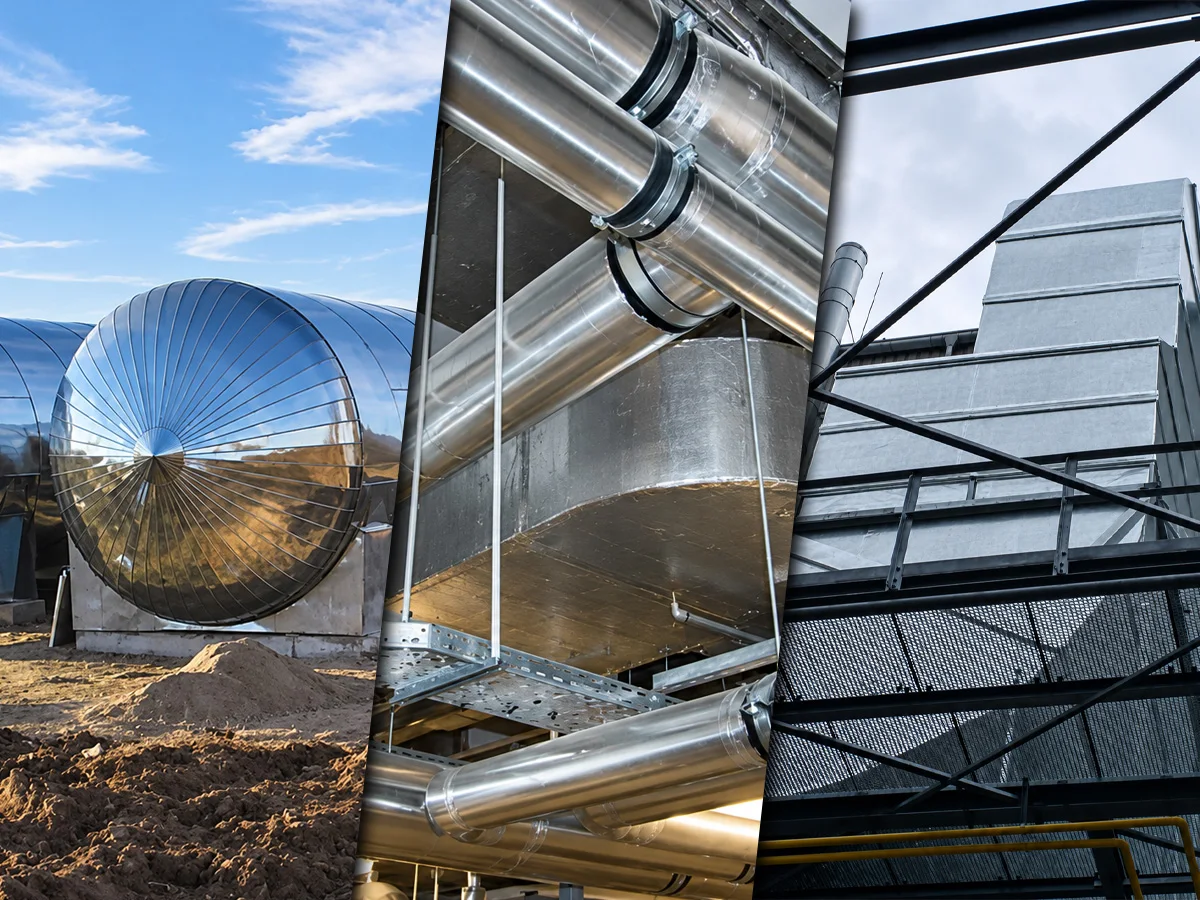 Isolierter Behälter, Rohrleitungen und Luftkanäle mit metallischer Ummantelung
