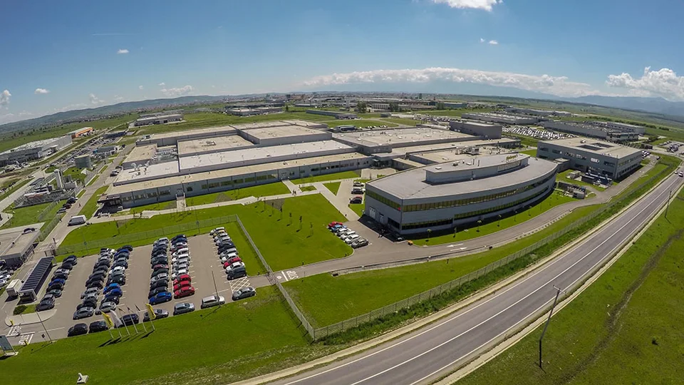 Luftaufnahme des Continental-Produktions- und Entwicklungsstandorts in Sibiu